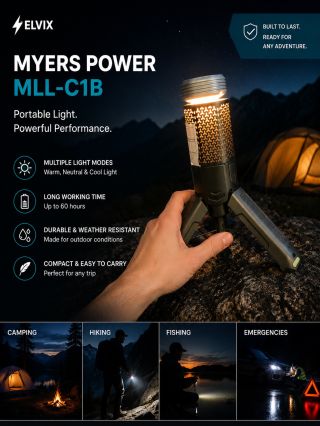 Portable light. Powerful performance. 🔦🌙 Meet the Myers Power MLL-C1B — a compact outdoor flashlight designed for camping,...