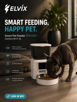 Smart feeding. Happy pet. 🐾 Life gets busy, but your pet’s routine shouldn’t have to change. The Smart Pet Feeder PFD-CW1...