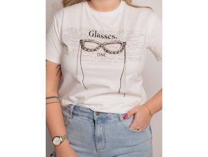 Bílé tričko Glasses Glam
