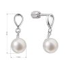 Stříbrné náušnice visací slzička s říční perlou 21086.1B