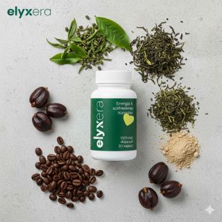 Komplexná podpora energie bez živočíšnych zložiek, obsahujúca 100 mg kofeínu, zelený čaj a guaranu.