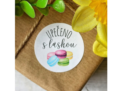 Samolepky - Upečeno s láskou makronky