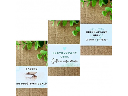 Samolepky - recyklovaný a použitý obal