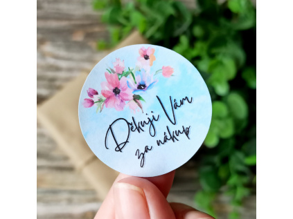 Samolepky - Děkuji Vám za nákup modré