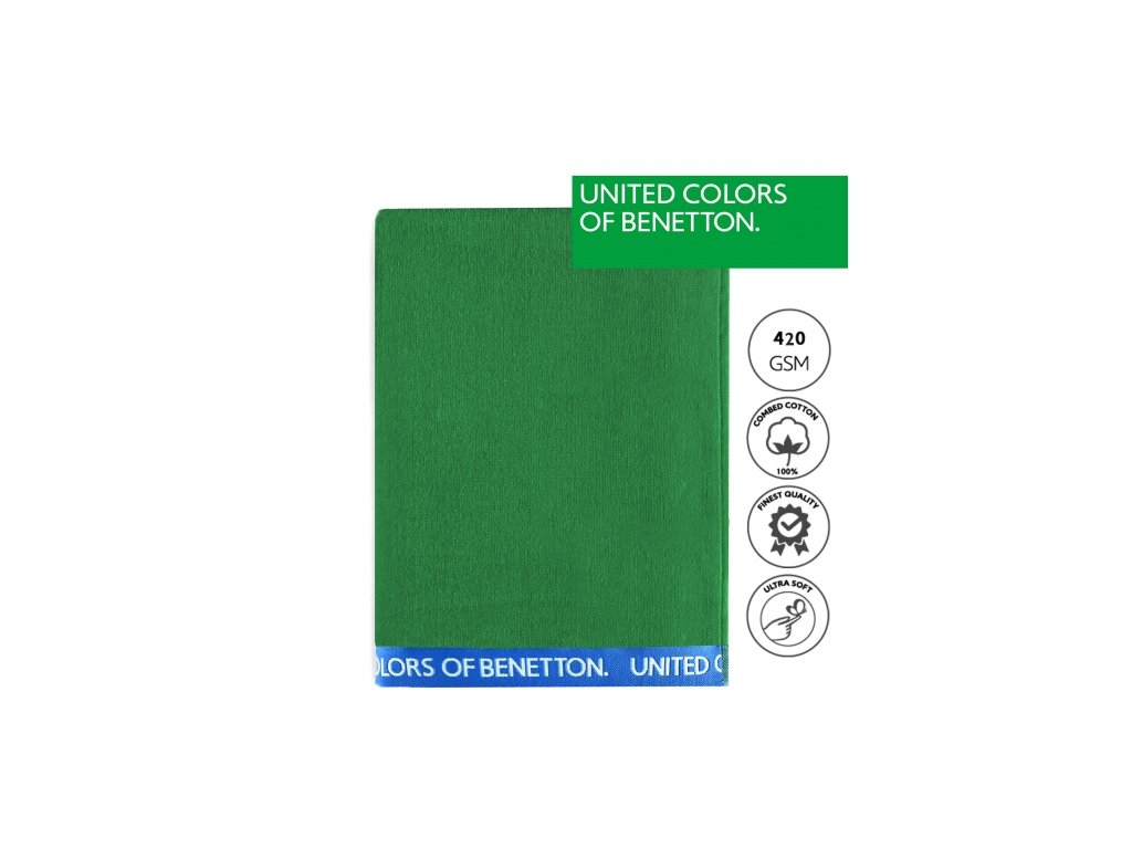 Plážová osuška United Colors of Benetton / 90 x 160 cm / 100% bavlna Velur  / zelená | EmaHome.cz
