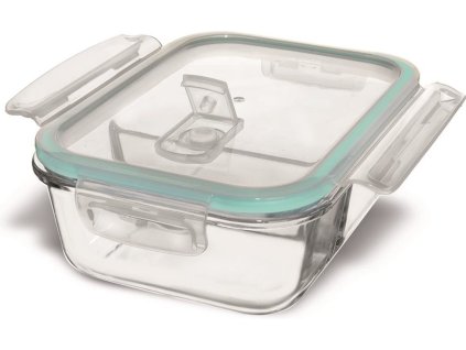GOURMETmaxx Skleněná dóza na potraviny s přepážkou / průhledná