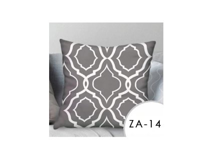 Povlak na polštář EmaHome se vzorem - šedá/bílá / 40x40 cm / ZA-14