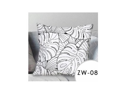 Povlak na polštář EmaHome se vzorem - bílá/černá / 40x40 cm / ZW-08