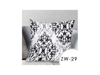 Povlak na polštář EmaHome se vzorem - bílá/černá / 40x40 cm / ZW-29