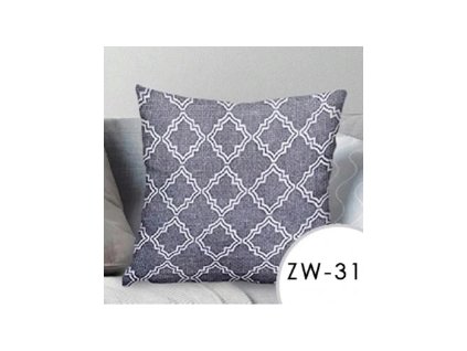 Povlak na polštář EmaHome se vzorem - šedá/bílá / 40x40 cm / ZW-31