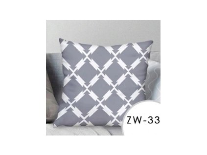 Povlak na polštář EmaHome se vzorem - šedá/bílá / 40x40 cm / ZW-33