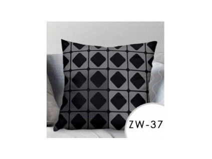 Povlak na polštář EmaHome se vzorem - šedá/černá / 40x40 cm / ZW-37