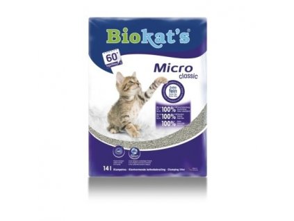 Hrudkující podestýlka pro kočky Biokats Micro Classic 14 l / POŠKOZENÝ OBAL