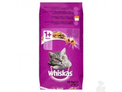 WHISKAS granule s hovězím masem 14 kg / POŠKOZENÝ OBAL