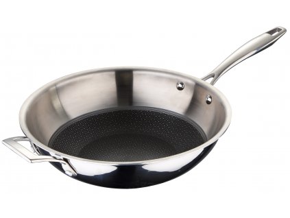 Wok pánev z nerezové oceli Hi-Tech 3 Masterpro / 28 x 8 cm / stříbrná