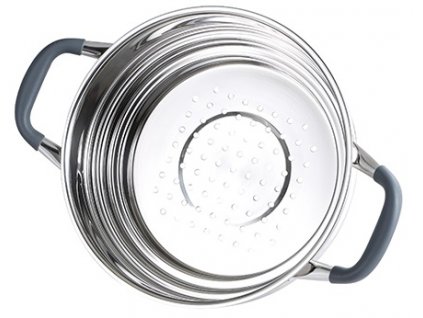 Parní hrnec Masterpro z nerezové oceli / 24 x 10 cm / 4 l / stříbrná