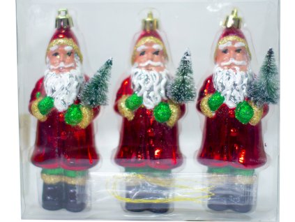 Set vánočních plastových ozdob Santa DUE ESSE / 14 cm / 3 ks