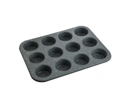 Forma na 12 muffinů Bergner 34,8 x 26,4 x 3 cm / šedá
