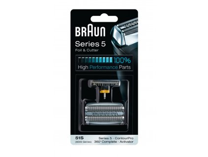 Náhradní břit a planžeta Braun 51S / stříbrná