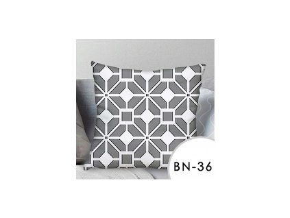 Povlak na polštář EmaHome se vzorem - šedá/bílá / 40x40 cm / BN-36