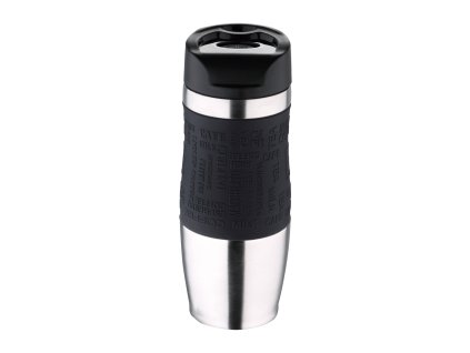 Láhev na pití z nerezové oceli Bergner 400 ml / černo-stříbrná