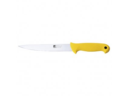 Nůž na porcování masa z nerezové oceli Bergner / 17,5 cm / žlutá