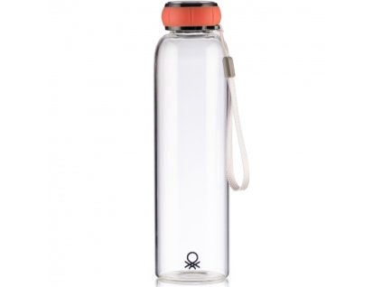 Láhev z borosilikátového skla s červeným víčkem House Benetton 550 ml