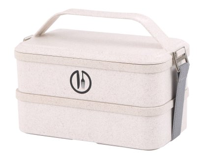 2patrový hermetický obědový box Bergner Walking 20x11x14 cm / Šedá