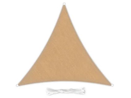Trojúhelníková sluneční clona Blumfeldt, 3 × 3 × 3 m, polyester, prodyšná / písková