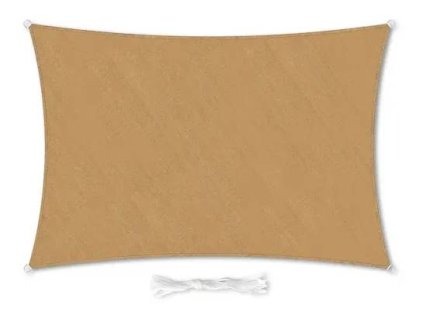 Obdélníková sluneční clona Blumfeldt, 3 x 4 m, polyester, prodyšná / písková