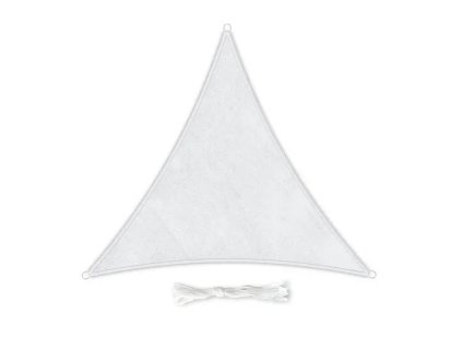 Trojúhelníková sluneční clona Blumfeldt, 3 × 3 × 3 m, polyester, prodyšná / bílá