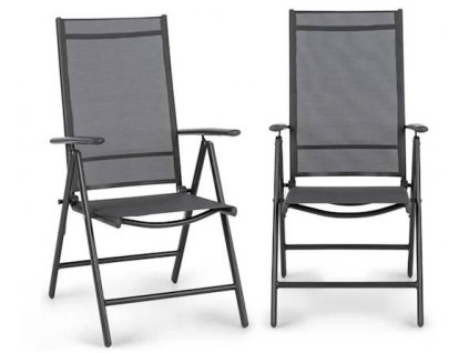 Skládací židle Blumfeldt Almeria Garden Chair, sada 2 kusů, 56,5 x 107 x 68 cm, Comfortmesh / antracitová