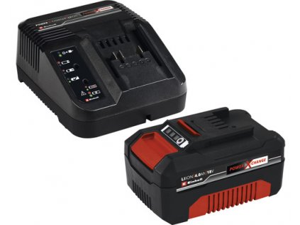 Startovací sada Einhell Power X-Change 18 V / 1x nabíječka / 1x baterie / LED ukazatel stavu nabití / 4,0 Ah / černá / červená