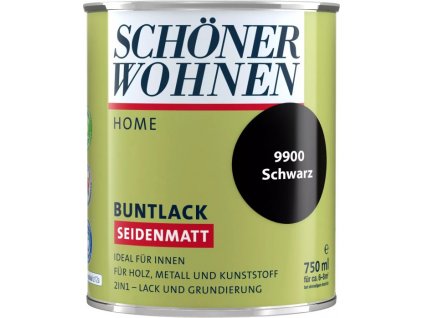 Akrylový barevný lak Schöner Wohnen 750 ml / saténová černá