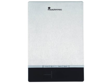 Digitální kuchyňská váha Masterpro BGMP-9058 / 22,5 x 15 cm / 0-5 kg / stříbrná/černá