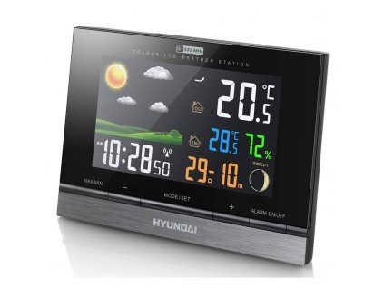 Meteorologická stanice Hyundai WS 2303 / LCD displej / 30 m / -20 až +50 °C / vnitřní i venkovní / černá