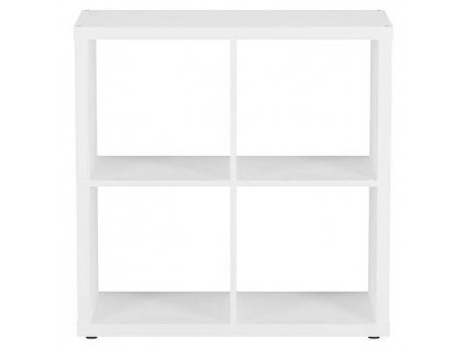 Čtvercový regál se 4 přihrádkami / 39,2 x 76,5 x 76,2 cm / bílá