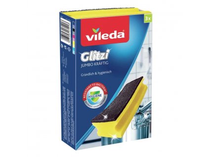 Antibakteriální čistící houbička Vileda Glitzi Jumbo / 3 ks / žlutá