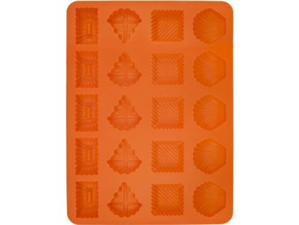 Nepřilnavá forma na pečení pracen / 28,5 x 21 x 1,5 cm / silikon / oranžová