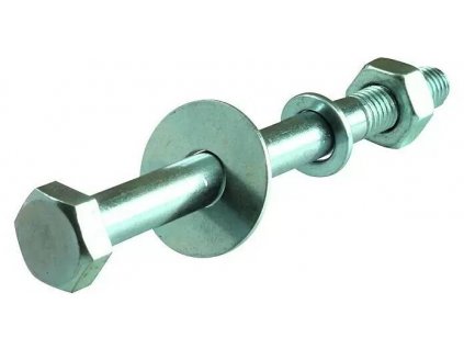 Stabilizační šroub zemnící objímky / M10 / 11 cm / DIN 601 / šestihranná hlava / 10 ks / ocel