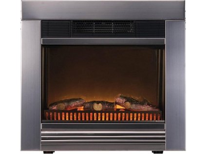 Elektrický LED vestavný krb Igotherm Chicago Classic Fire 54273 s ventilátorem / krbové topení / 900-1800 W / nerez