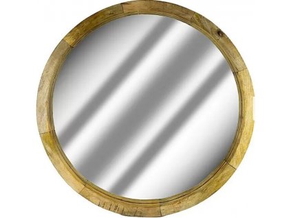 Kulaté zrcadlo z mangového dřeva / průměr 71 cm / přírodní