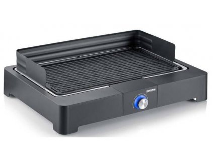 Elektrický stolní BBQ gril Severin PG 8567 / 2200 W / 44,5 x 26 cm / 1150 cm2 / černá