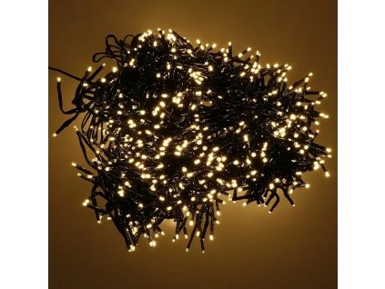 Světelný LED řetěz "ježek" / 2000 LED / 19,8 m / venkovní i vnitřní / teplá bílá