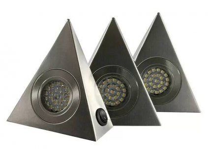 Sada LED podskříňových světel Ritter Leuchten Triangle / 3 x 1,8W / teplá bílá / stříbrná