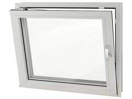 Plastové sklepní okno / 100 x 60 cm / DIN doraz levý / 2-tabulové izolační sklo 24 mm / bílá
