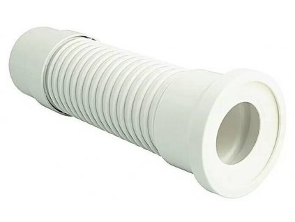 Připojovací potrubí toalety / (D x Ø) 43 x 10 cm / pružná / PVC / pryž / bílá