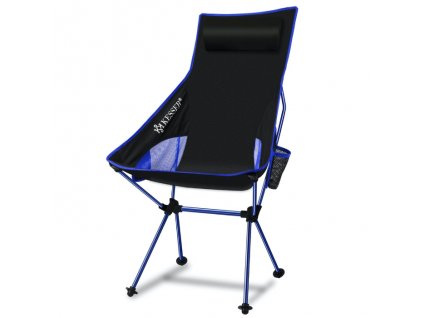 Kempingová skládací židle Kesser K-CS-1194 / nosnost 120 kg / černá/modrá