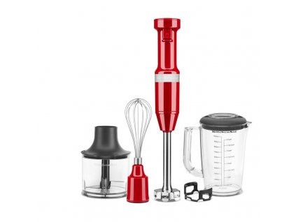 Ponorný mixér KitchenAid 5KHBV83EER / 180 W / 4bodový nůž z nerezové oceli / plynulá regulace / síťový / červená