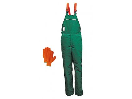 Pracovní kalhoty s laclem / XXL / zelená/oranžová